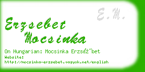 erzsebet mocsinka business card
